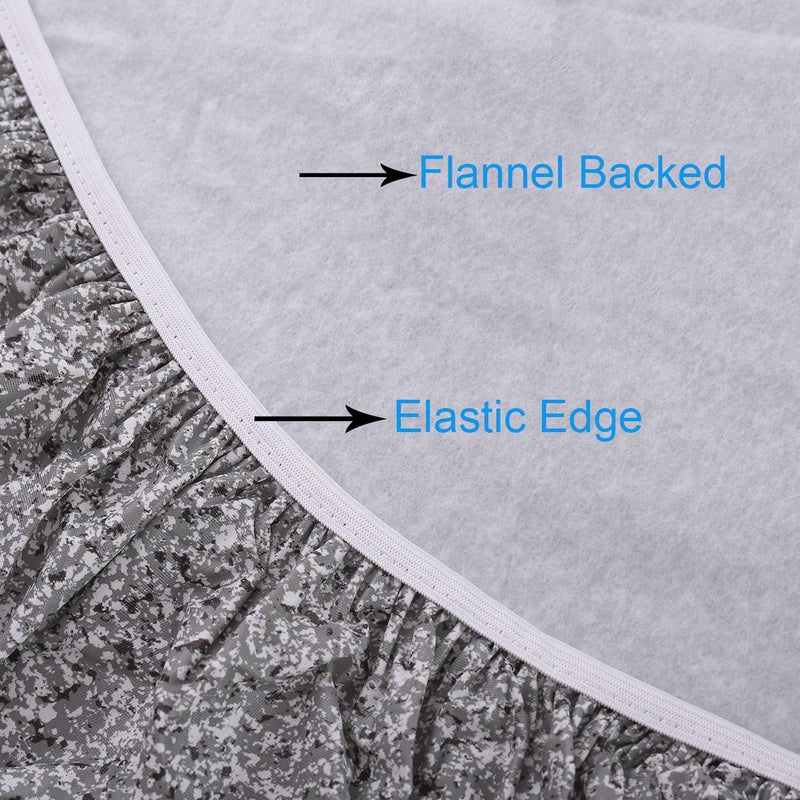 Walrus Round Vinyl Fitted Tablecloth with Flannel Backing Elastic Edge Design Table Cover Waterproof Oil-Proof PVC Table Cloth Stain-Resistant Best for 37"-44" Round - Image 5